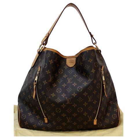 Louis Vuitton Delightful Tote GM Brown Leather Zipper Pocket